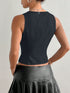 'Narskin' Tie Up V-Neck Tank Top - Celes Fashion